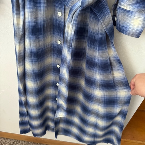 NWT Polo Ralph Lauren blue Plaid Long Sleeve button down dress Size 8 - Picture 4 of 10